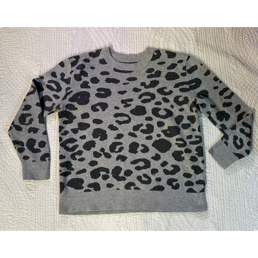 Daily Ritual Sweater/ Leopard Print Sweater Large